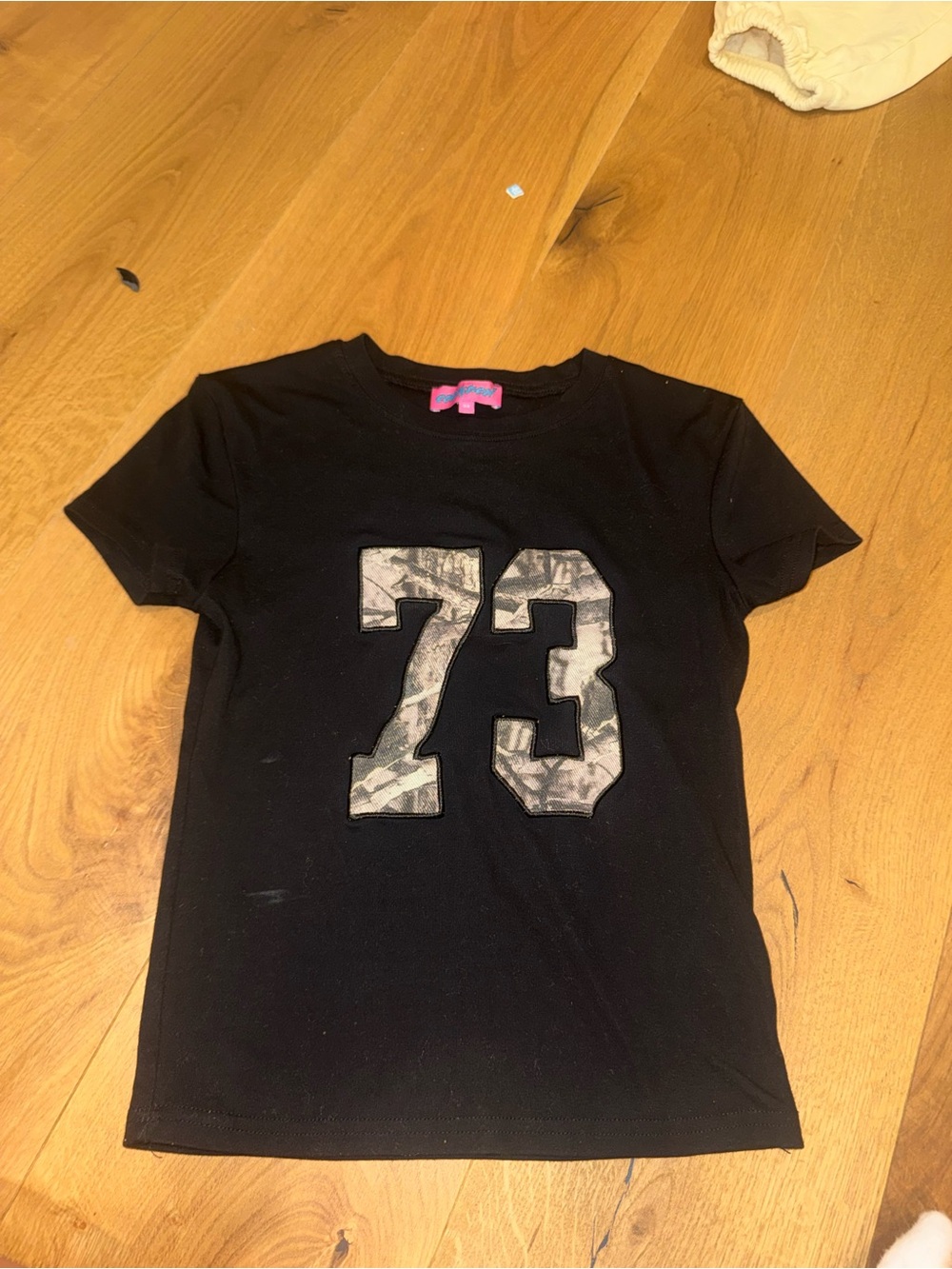 Edikted Black Short Sleeve Tee with '73' Graphic